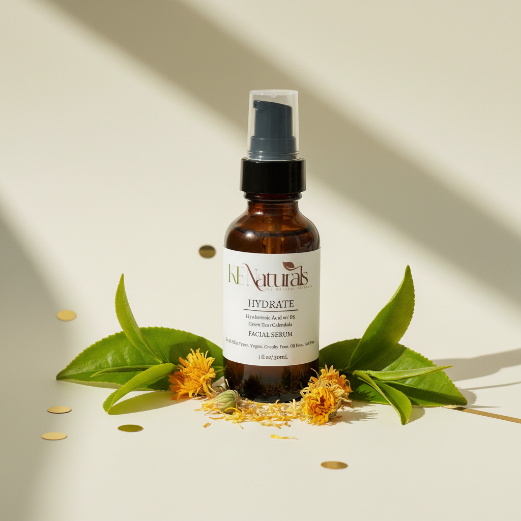 Green Tea + Calendula Facial Serum - Clear Label