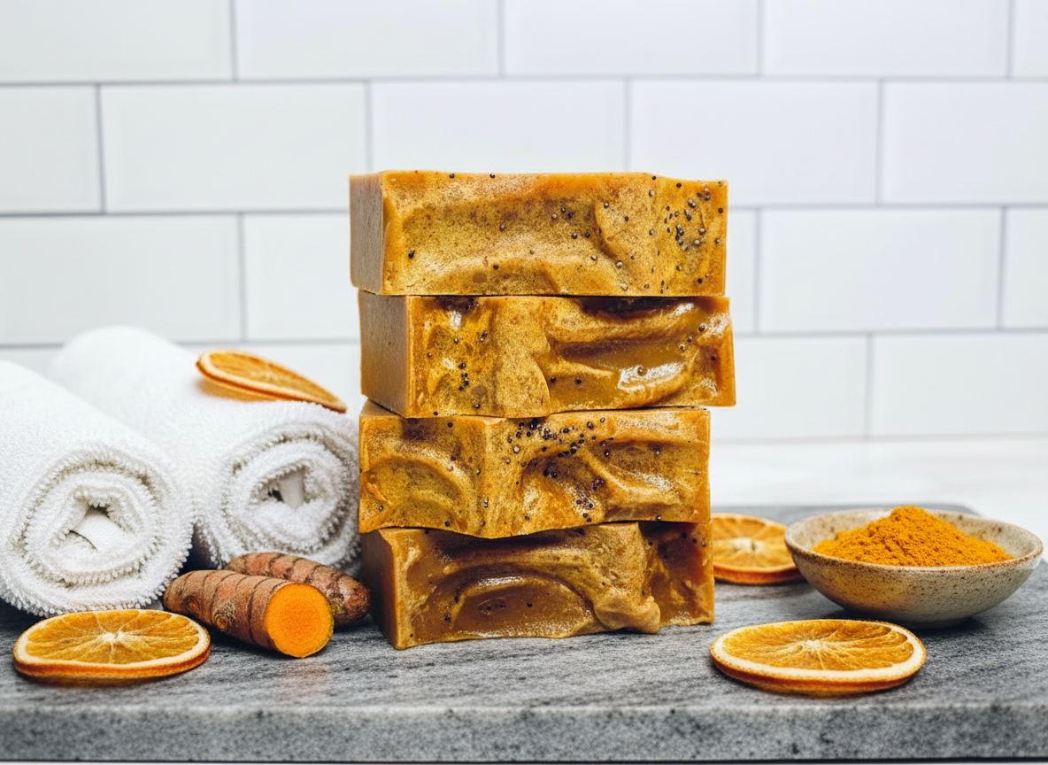 Turmeric Soap Luxury Spa Setting